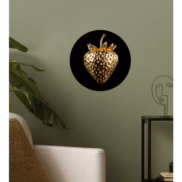 Behangcirkel - Aardbei - Goud - Zwart - Chrome — 3