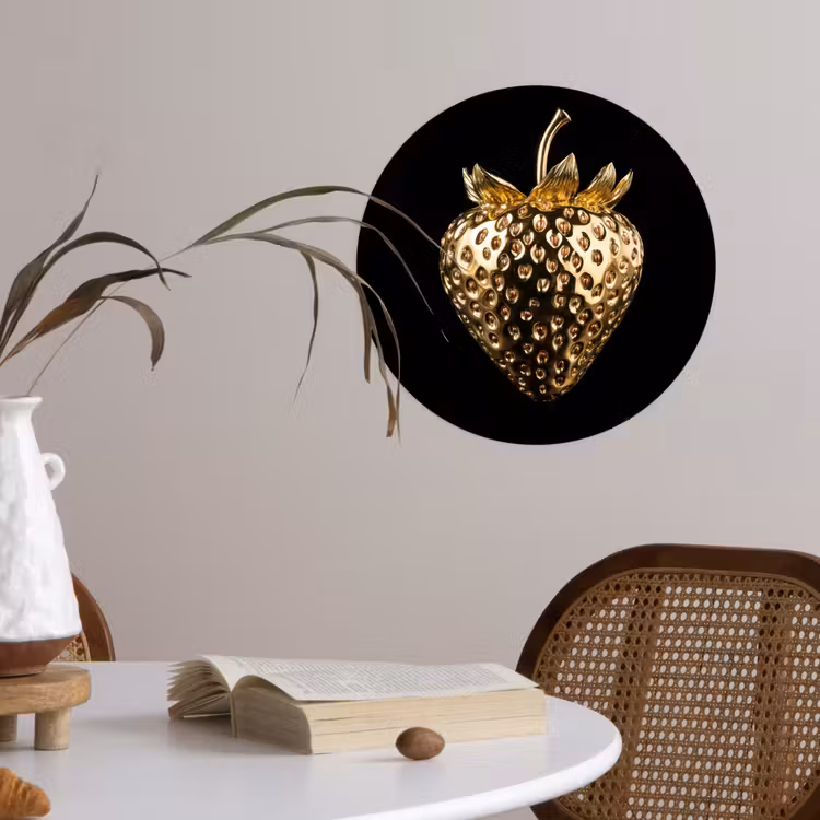 Behangcirkel - Aardbei - Goud - Zwart - Chrome — 4