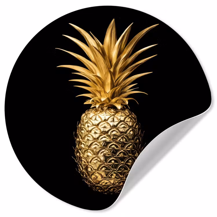 Behangcirkel - Ananas - Zwart - Goud - Luxe — 1