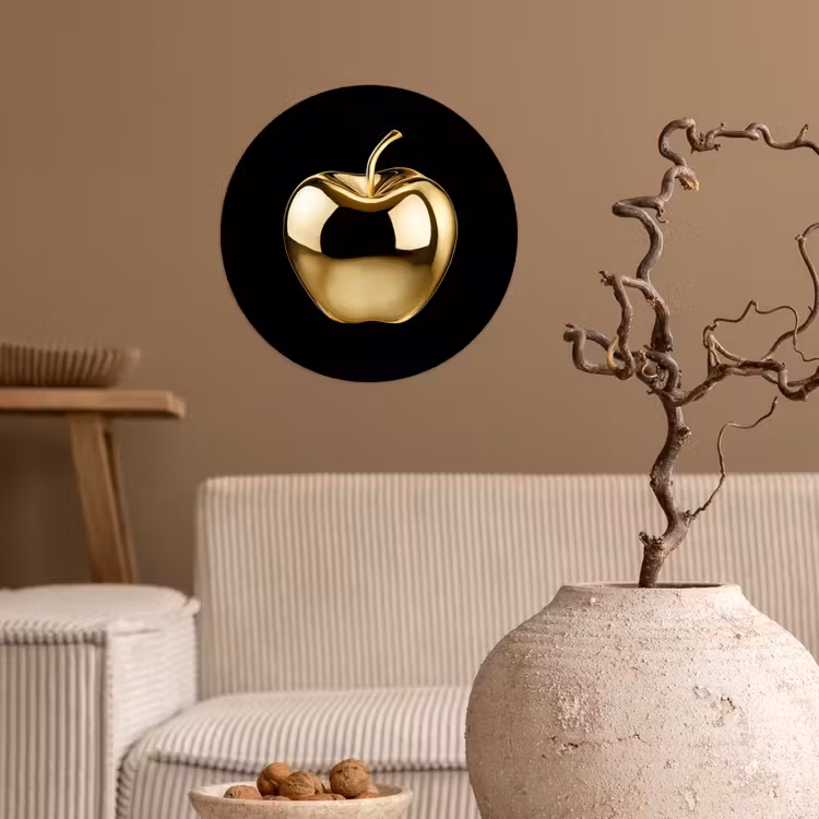 Behangcirkel - Appel - Goud - Chrome - Zwart — 2