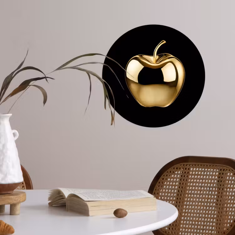Behangcirkel - Appel - Goud - Chrome - Zwart — 4