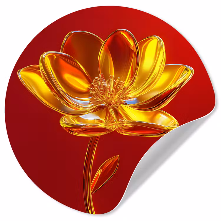 Behangcirkel - Bloem - Goud - Glazen — 1