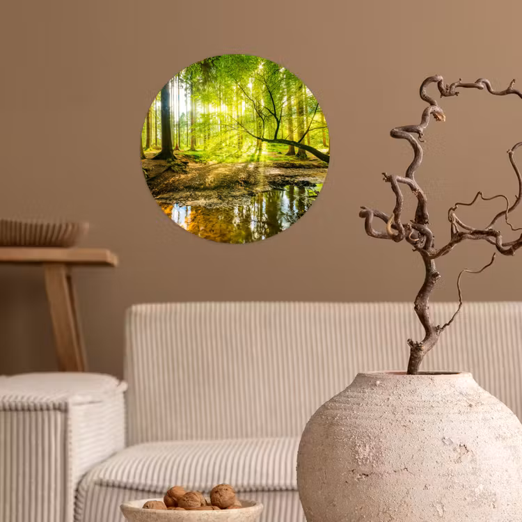 Behangcirkel - Bos - Landschap - Water - Bomen - Zon - Groen - Natuur — 2
