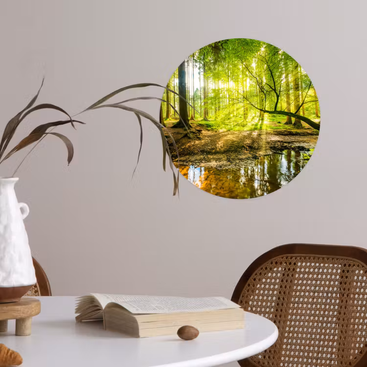 Behangcirkel - Bos - Landschap - Water - Bomen - Zon - Groen - Natuur — 4