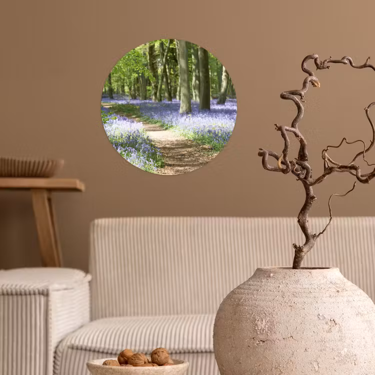 Behangcirkel - Bos - Pad - Bloemen - Paars - Groen - Natuur — 2