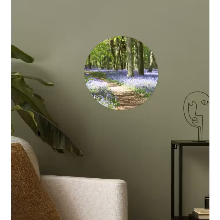 Behangcirkel - Bos - Pad - Bloemen - Paars - Groen - Natuur — 3