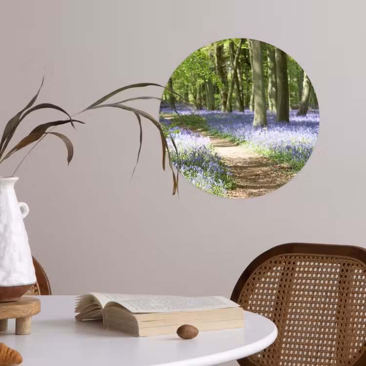Behangcirkel - Bos - Pad - Bloemen - Paars - Groen - Natuur — 4