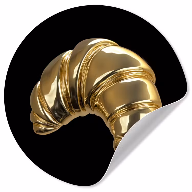Behangcirkel - Croissant - Brood - Goud - Zwart — 1