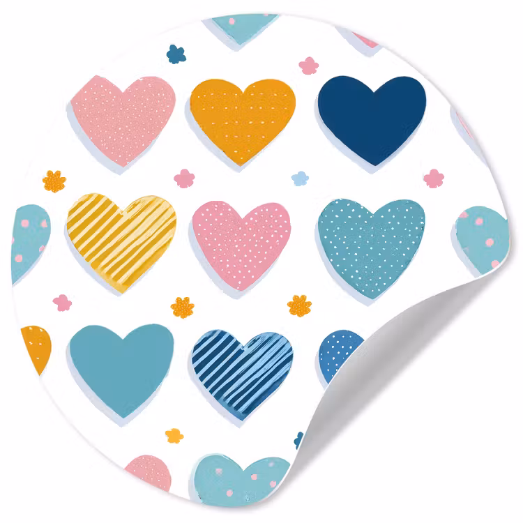Behangcirkel - Hartjes - Pastel - Patroon — 1