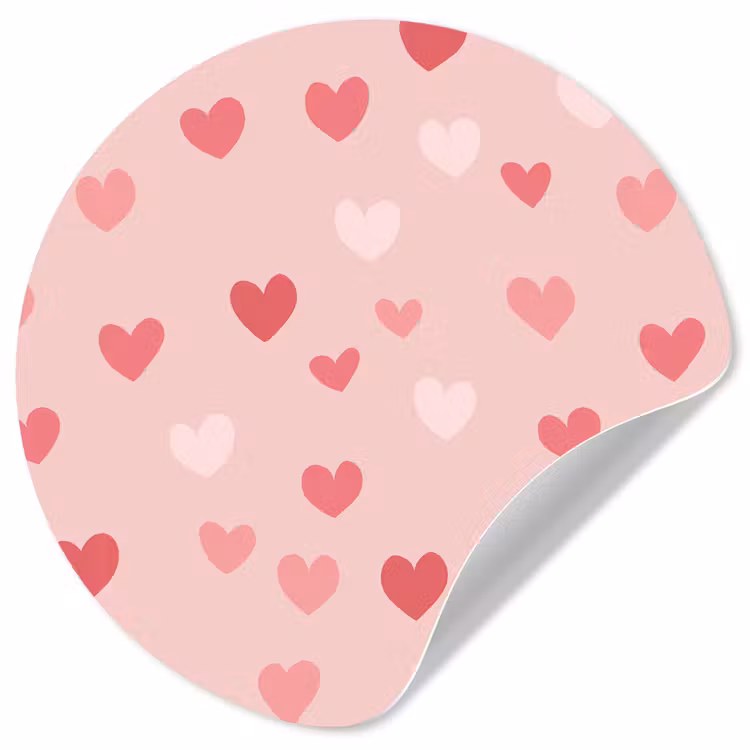 Behangcirkel - Hartjes - Patroon - Roze — 1