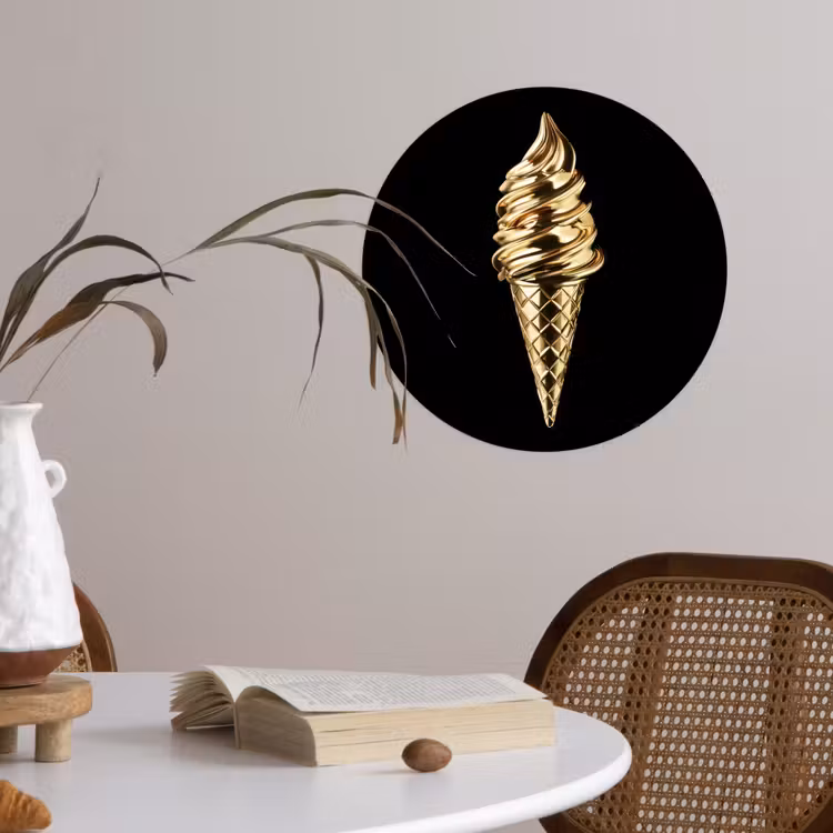 Behangcirkel - Ijs - Goud - Zwart - Eten — 4