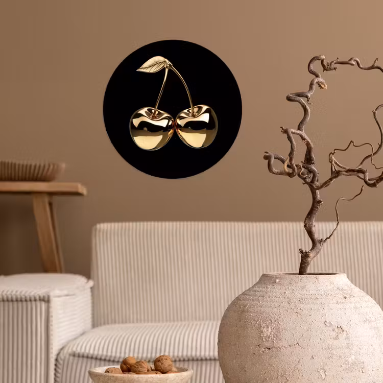 Behangcirkel - Kersen - Zwart - Goud - Chrome — 2