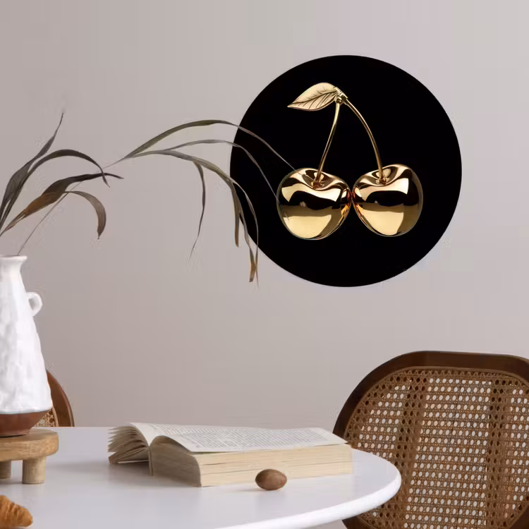 Behangcirkel - Kersen - Zwart - Goud - Chrome — 4