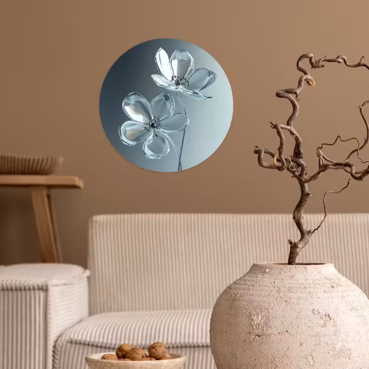 Behangcirkel - Kristal - Bloemen - Grijs — 2