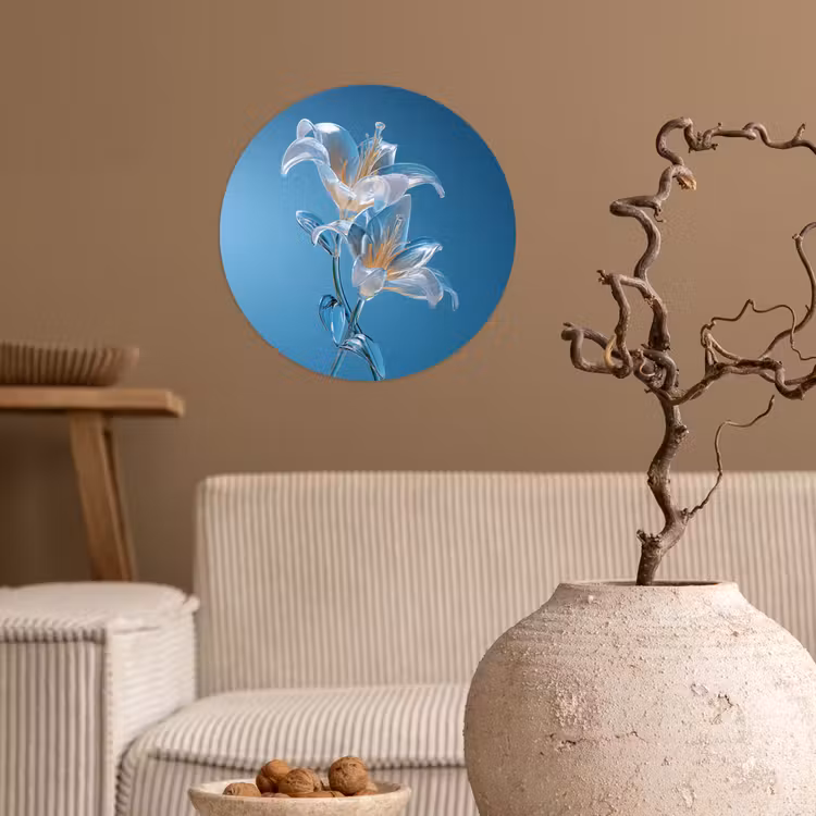 Behangcirkel - Lelies - Blauw - Glazen — 2