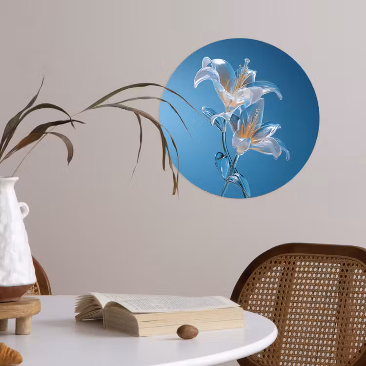 Behangcirkel - Lelies - Blauw - Glazen — 4