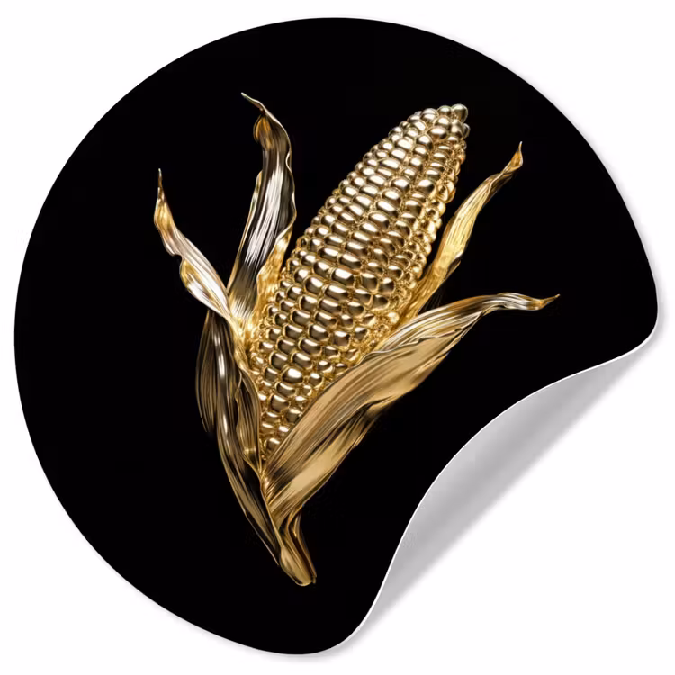 Behangcirkel - Mais - Eten - Goud - Zwart — 1