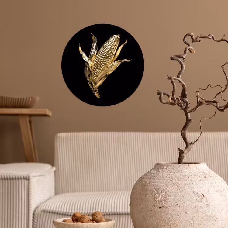 Behangcirkel - Mais - Eten - Goud - Zwart — 2
