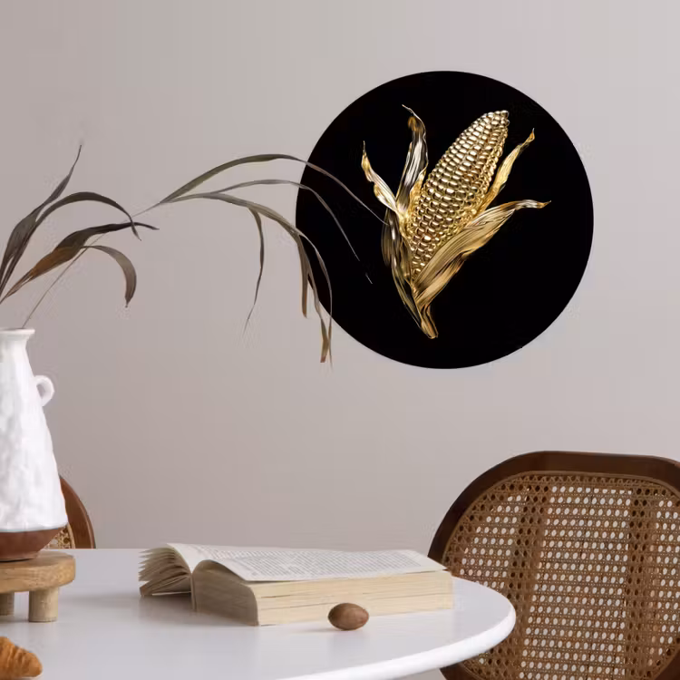 Behangcirkel - Mais - Eten - Goud - Zwart — 4