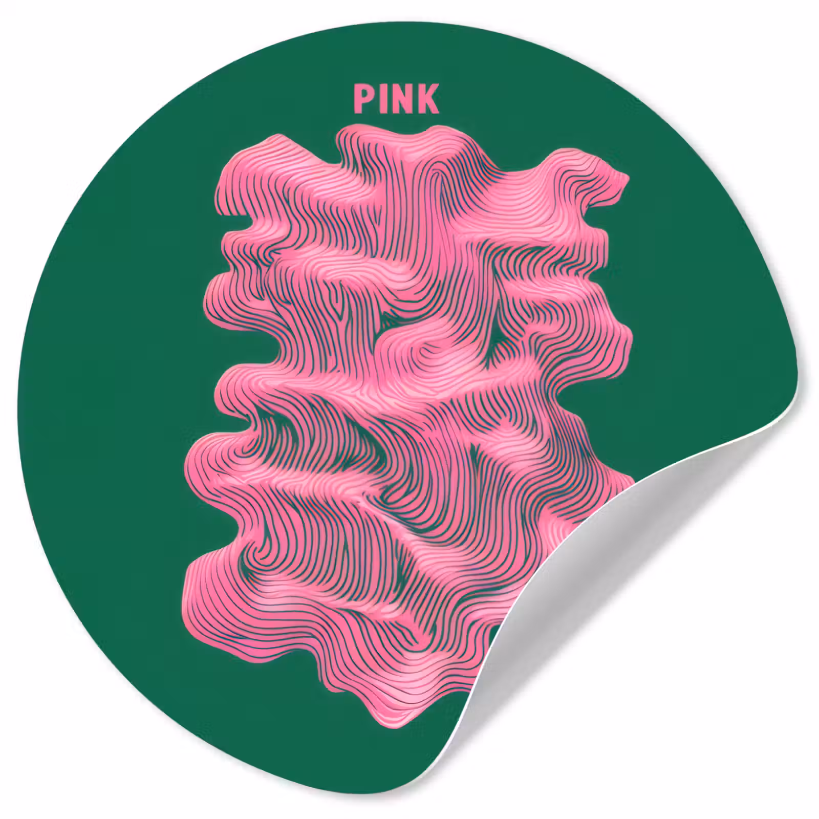 Behangcirkel - Abstract - Pink - Lijnen - Groen — 1