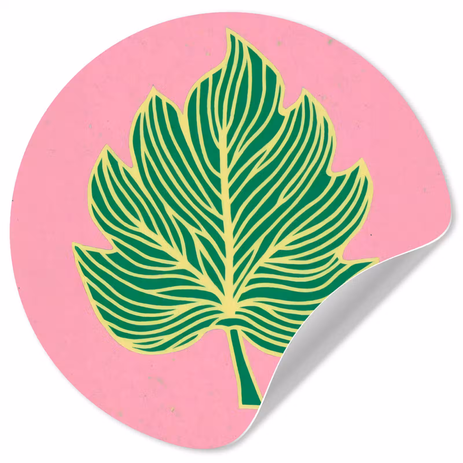 Behangcirkel - Blad - Groen - Illustratie - Minimalistisch — 1
