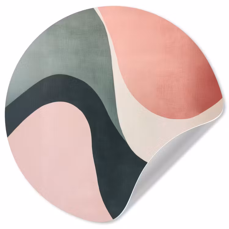 Behangcirkel - Abstract - Golven - Sierlijk - Roze — 1