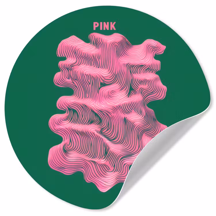 Behangcirkel - Abstract - Pink - Lijnen - Groen — 1