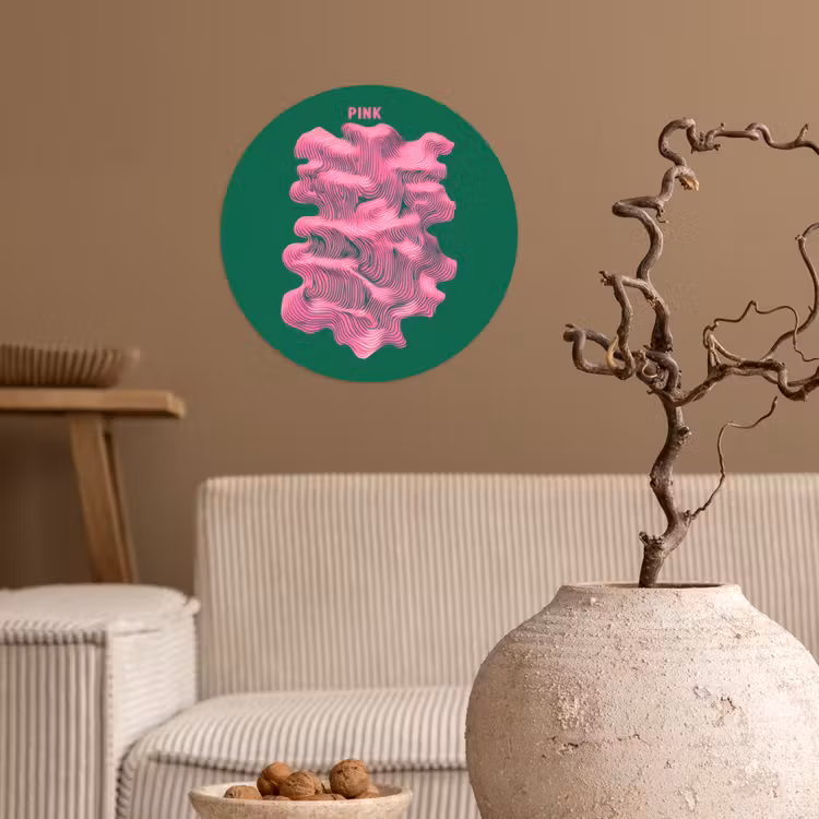 Behangcirkel - Abstract - Pink - Lijnen - Groen — 2