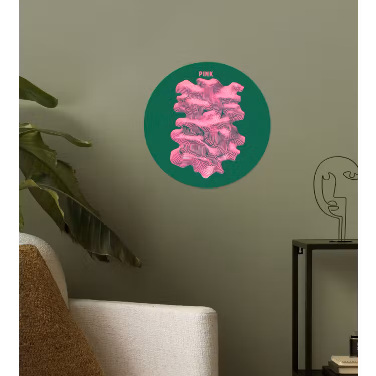 Behangcirkel - Abstract - Pink - Lijnen - Groen — 3