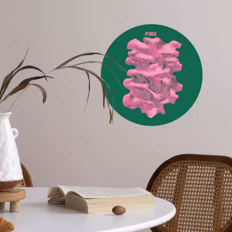 Behangcirkel - Abstract - Pink - Lijnen - Groen — 4