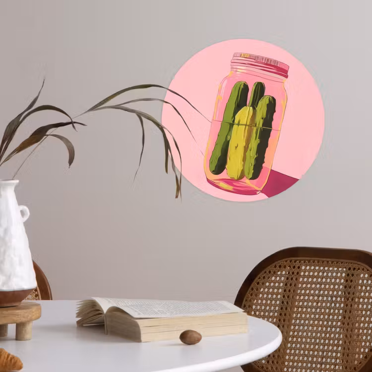 Behangcirkel - Augurken - Pot - Schaduw - Roze — 4