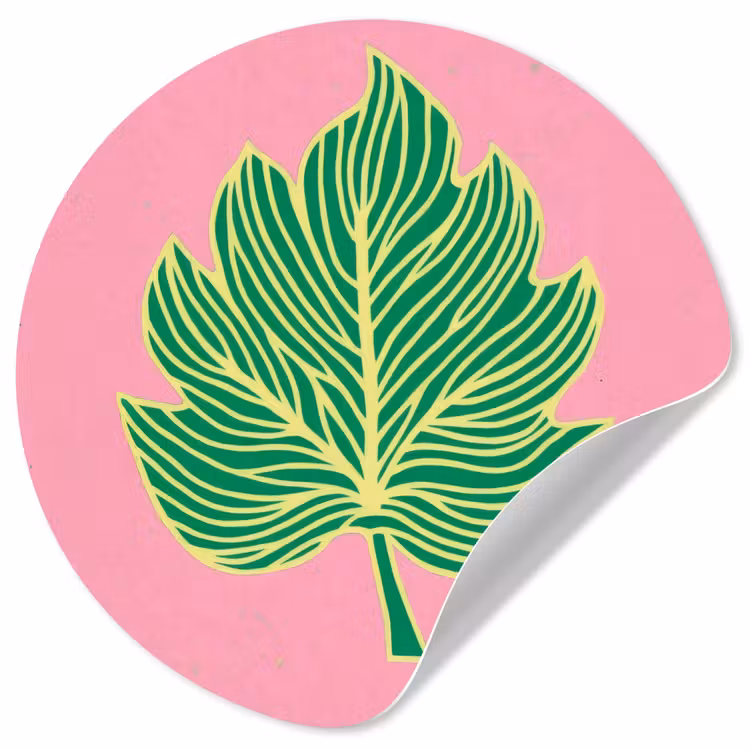 Behangcirkel - Blad - Groen - Illustratie - Minimalistisch — 1