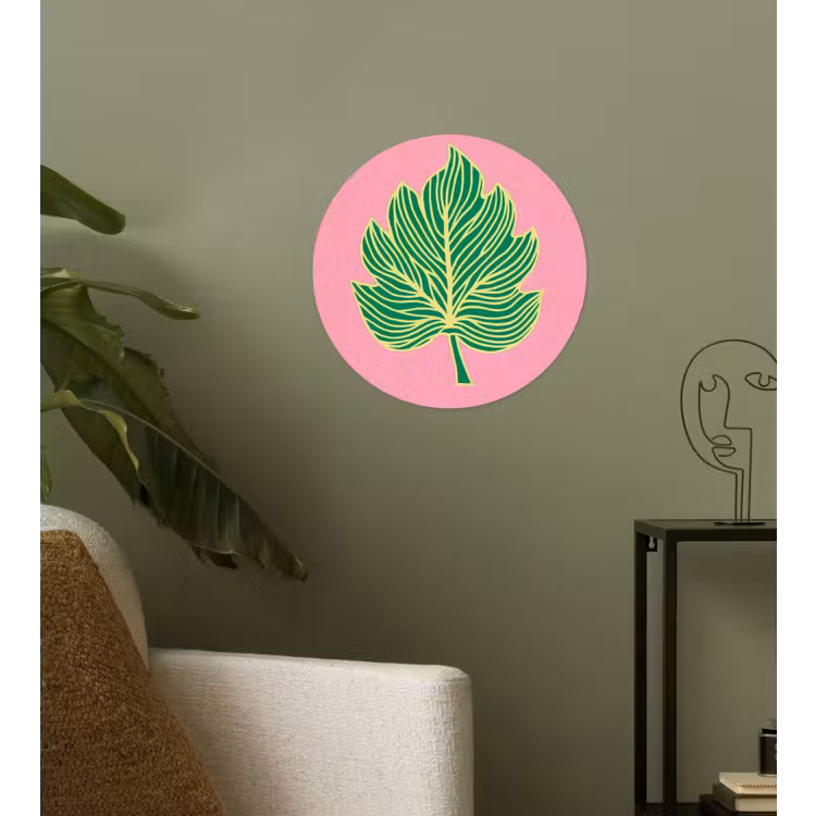 Behangcirkel - Blad - Groen - Illustratie - Minimalistisch — 3
