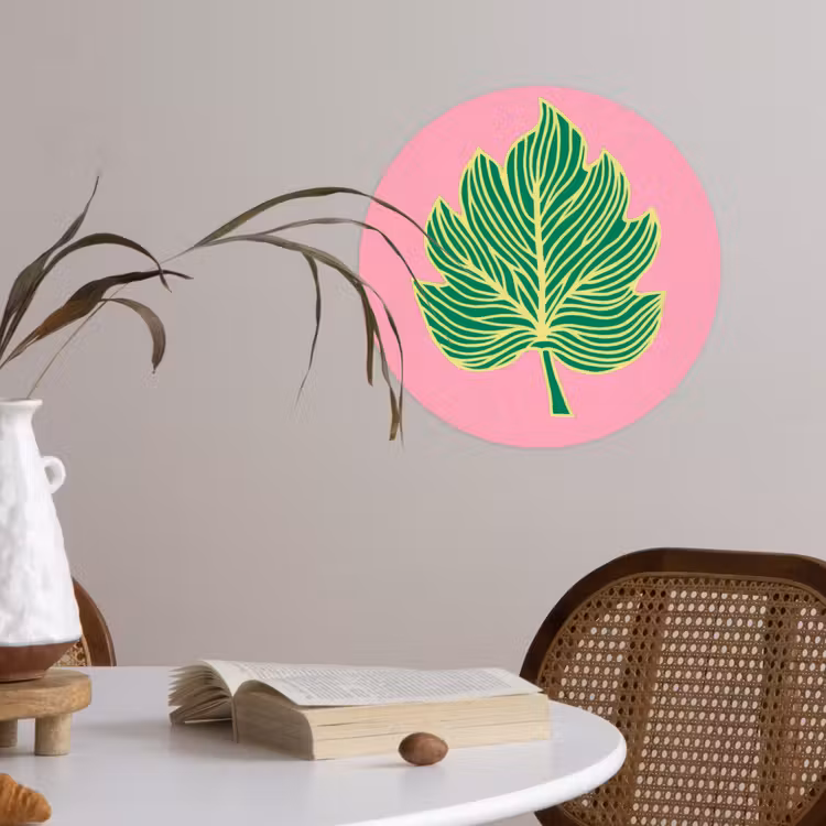 Behangcirkel - Blad - Groen - Illustratie - Minimalistisch — 4