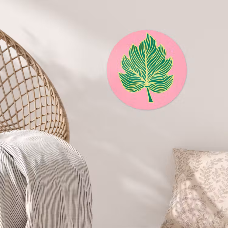 Behangcirkel - Blad - Groen - Illustratie - Minimalistisch — 5