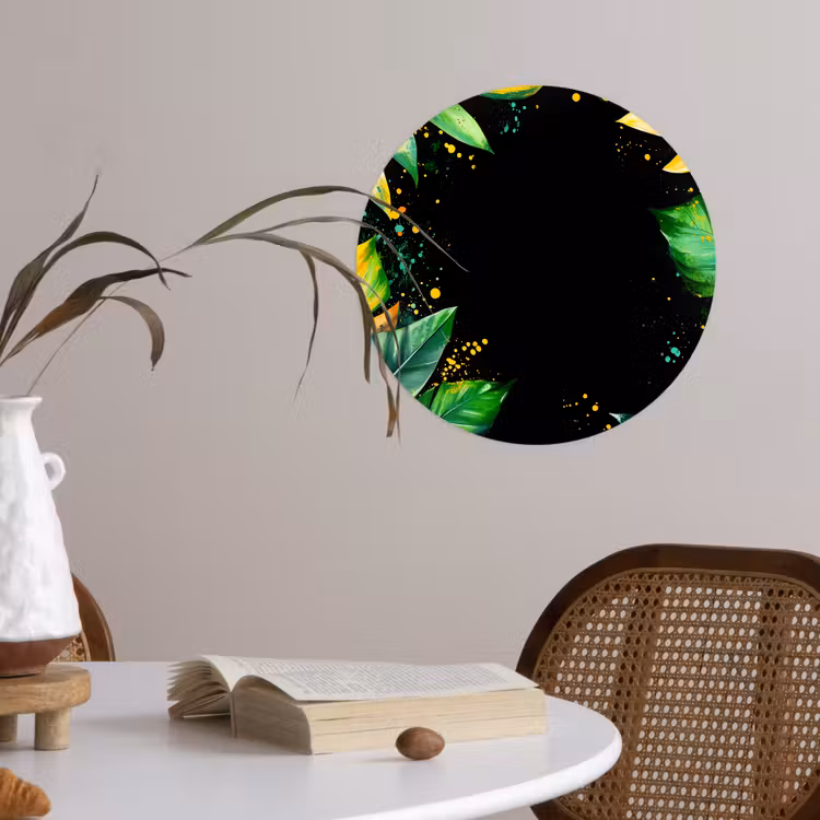 Behangcirkel - Bladeren - Groen - Geel - Verf - Jungle — 4