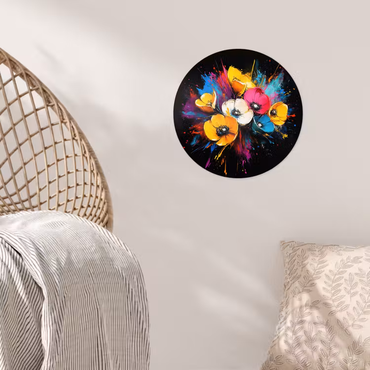 Behangcirkel - Bloemen - Kleurrijk - Graffiti - Modern - Boeket — 5