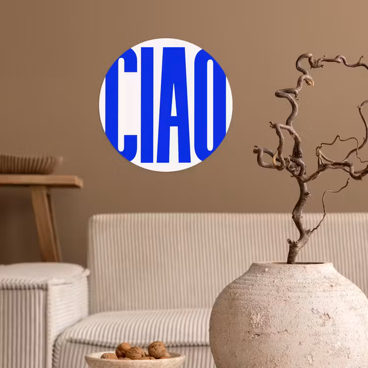 Behangcirkel - Ciao - Hoofdletters - Blauw - Minimalistisch — 2