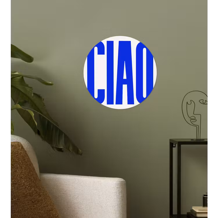 Behangcirkel - Ciao - Hoofdletters - Blauw - Minimalistisch — 3