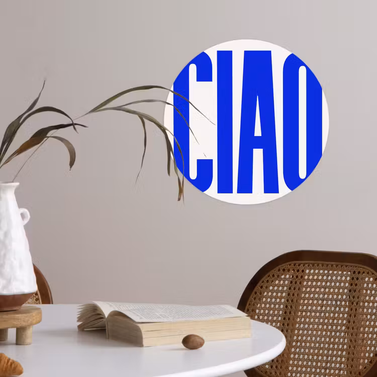 Behangcirkel - Ciao - Hoofdletters - Blauw - Minimalistisch — 4