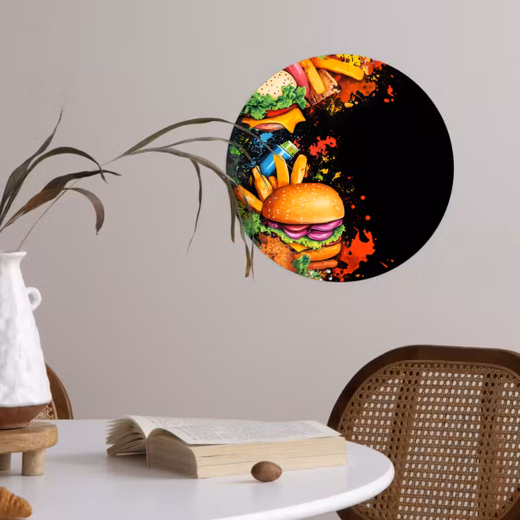 Behangcirkel - Fastfood - Graffiti - Hamburger - Eten - Modern — 4