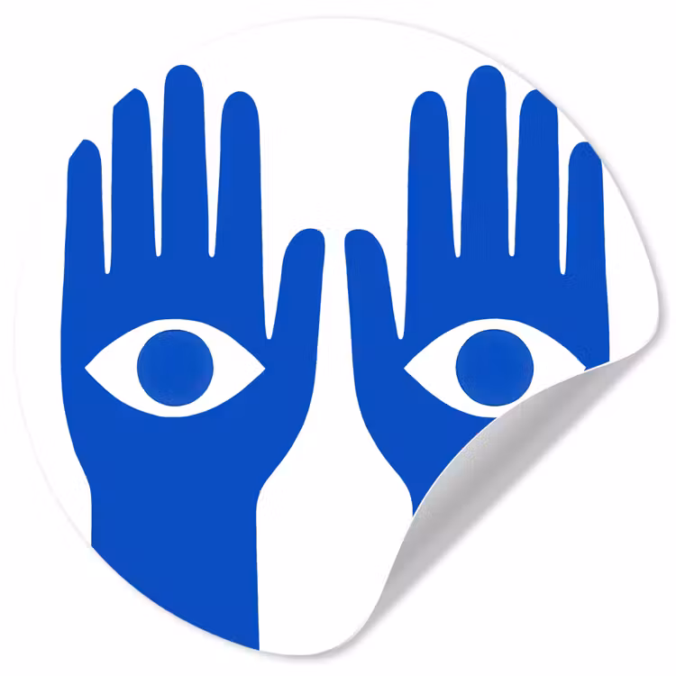 Behangcirkel - Handen - Twee - Ogen - Blauw — 1