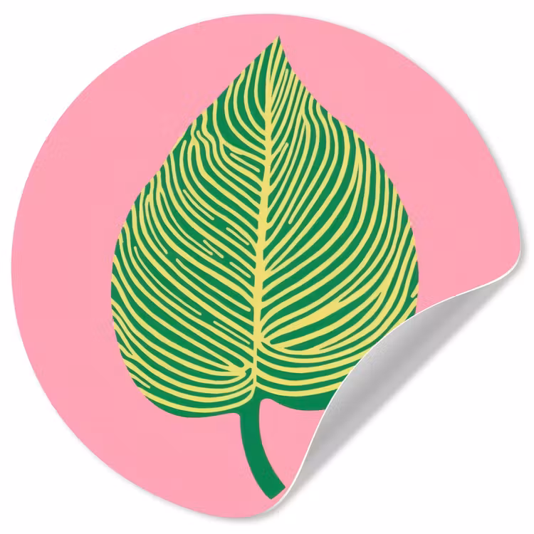 Behangcirkel - Illustratie - Blad - Minimalistisch - Groen — 1
