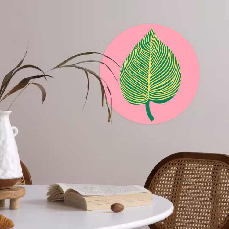 Behangcirkel - Illustratie - Blad - Minimalistisch - Groen — 4