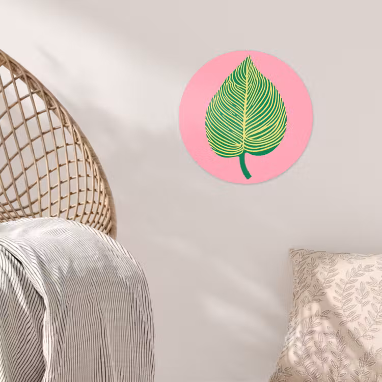 Behangcirkel - Illustratie - Blad - Minimalistisch - Groen — 5