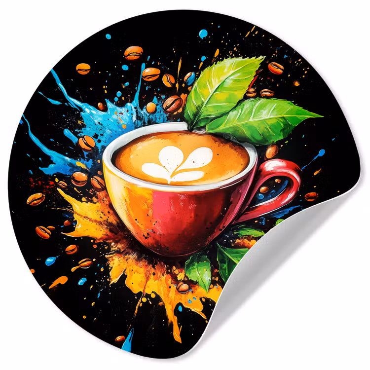 Behangcirkel - Koffie - Graffiti - Drinken - Abstract — 1