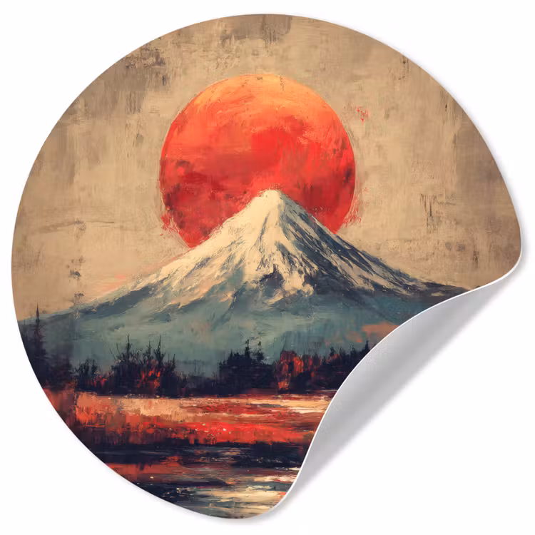 Behangcirkel - Bergtop - Sneeuw - Zon — 1