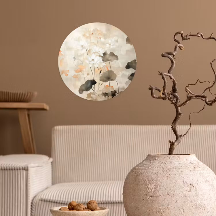 Behangcirkel - Bloemen - Japandi - Wabi sabi — 2