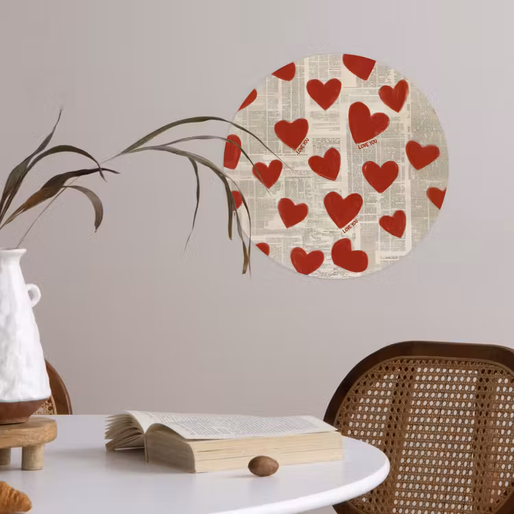 Behangcirkel - Hartjes - Krant - Loveyou — 4