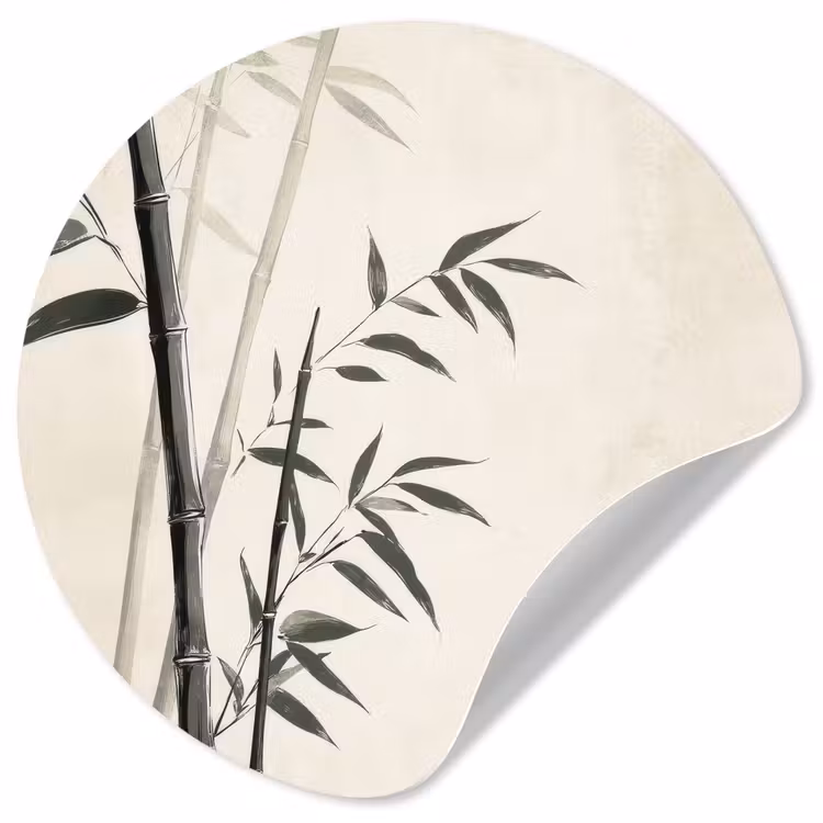 Behangcirkel - Japandi - Bamboe - Beige — 1